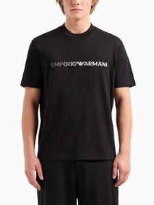 Emporio Armani T-shirt met geborduurd logo - Zwart