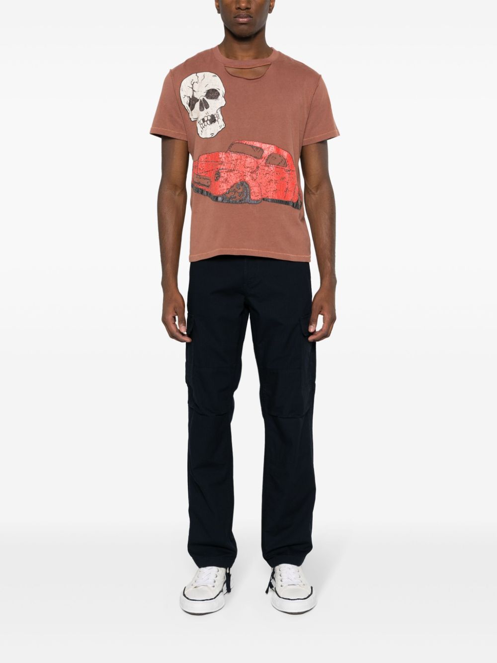 ERL skull-print cotton T-shirt - Bruin