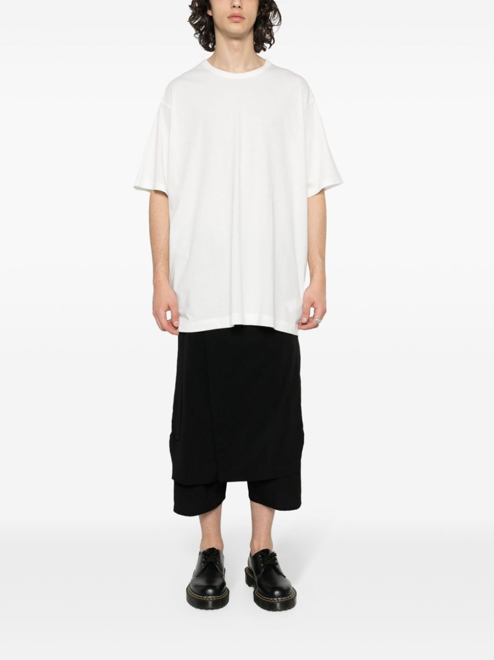 Yohji Yamamoto Katoenen T-shirt met ronde hals - Wit