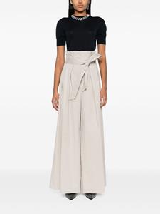 Moschino pleated twill wide trousers - Beige