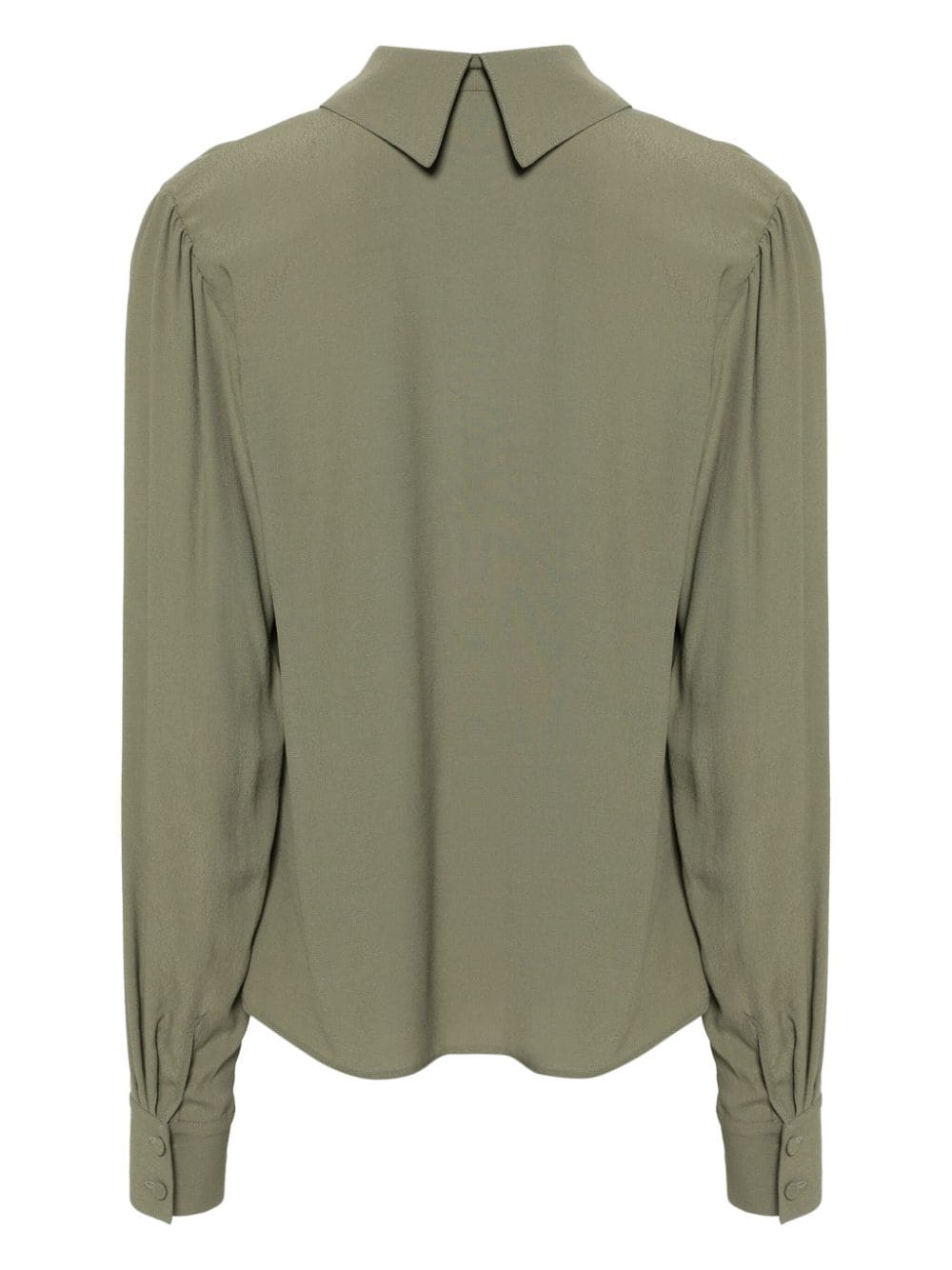 STYLAND spread-collar crepe shirt - Groen
