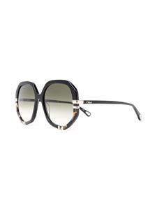 Chloé Eyewear Zonnebril met oversized rond montuur - Zwart