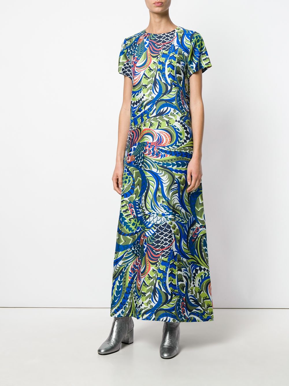 La DoubleJ Maxi-jurk met patroon - Blauw