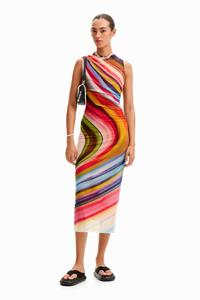 desigual Tulen midi-jurk golven