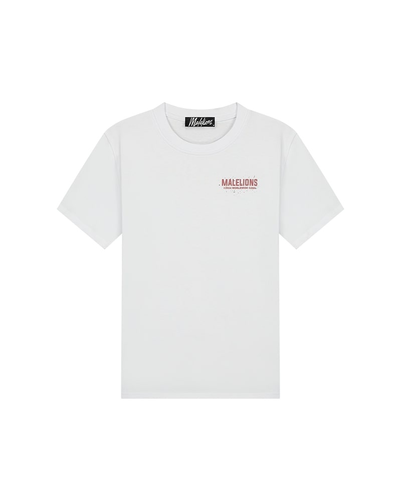 Malelions Men Worldwide Paint T-Shirt - White