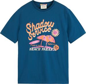 Scotch & Soda Front artwork t-shirt harbour teal