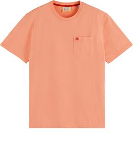 Scotch & Soda Chest pocket jersey t-shirt coral reef