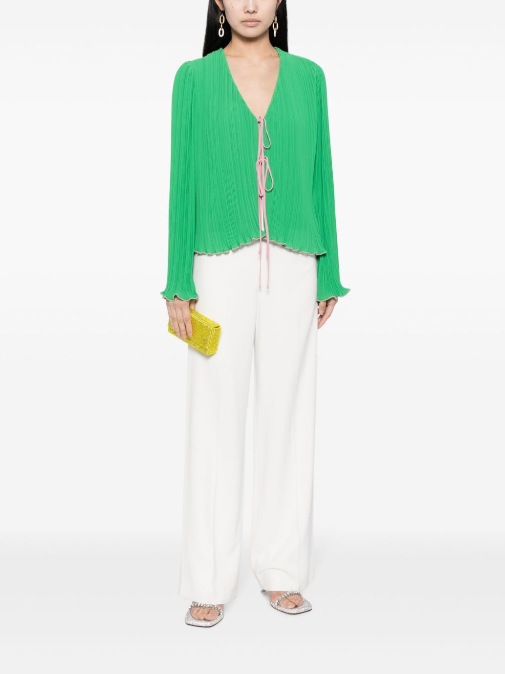 Rachel Gilbert Crio fully-pleated blouse - Groen