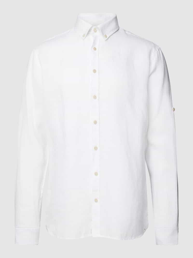 BRAX Modern fit linnen overhemd met button-downkraag, model 'Dirk'