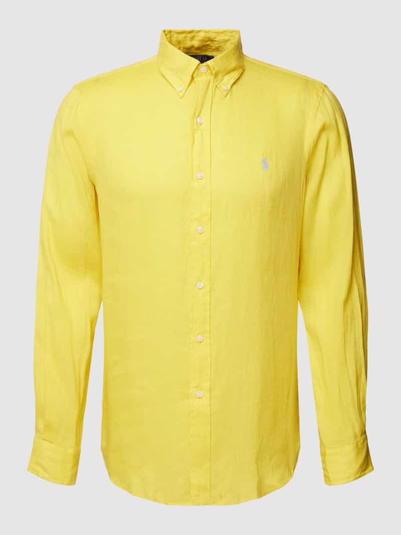 Polo Ralph Lauren Custom fit linnen overhemd met labelstitching