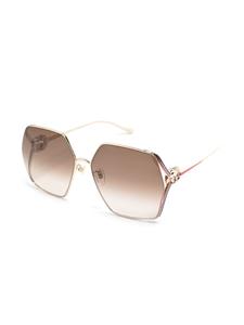 Gucci Eyewear Zonnebril met vierkant montuur - Goud