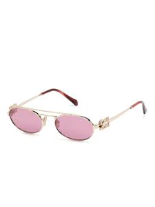 Miu Miu Eyewear logo-lettering oval-frame sunglasses - Roze