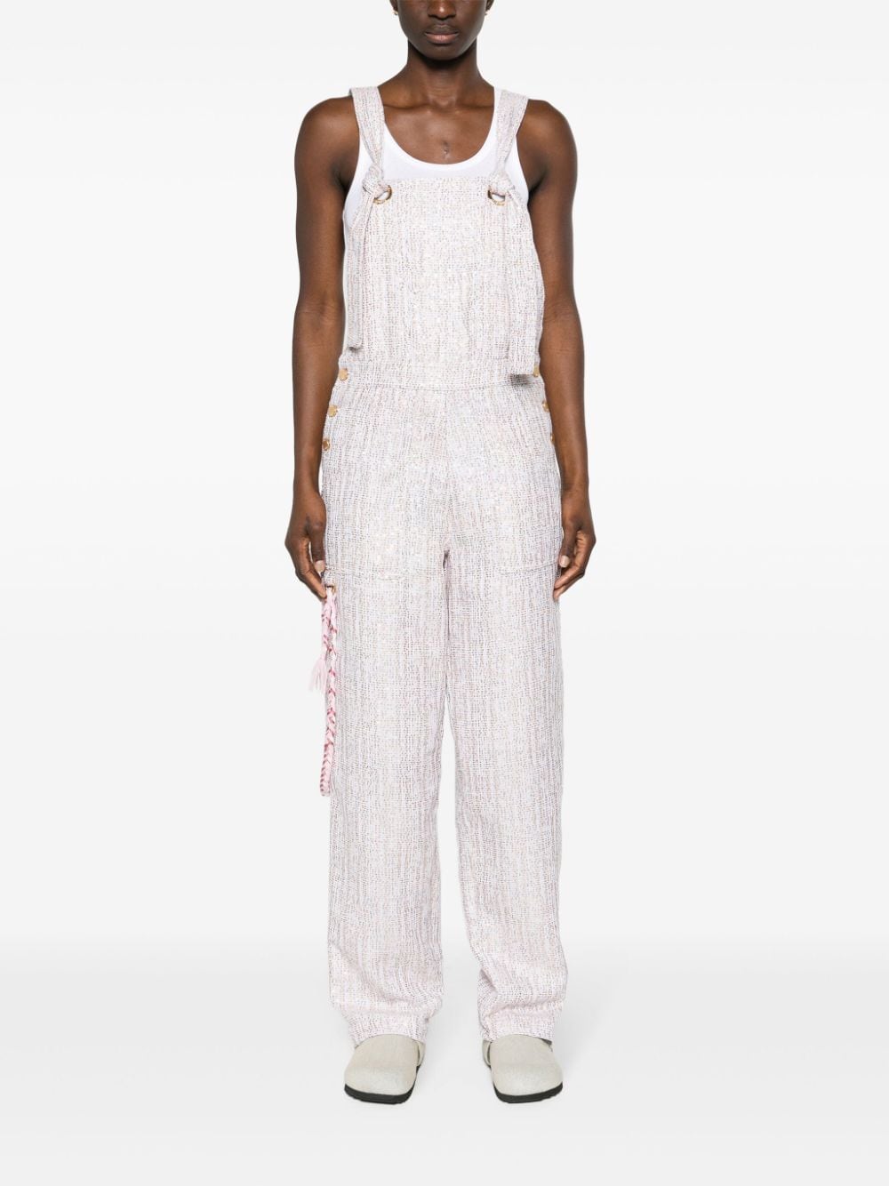 Khrisjoy Salopette sequined tweed dungarees - Roze