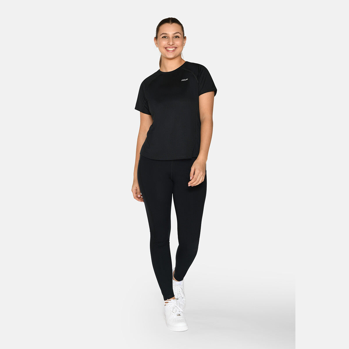 Zebdia Women Sports T-shirt, Kleur: Zwart