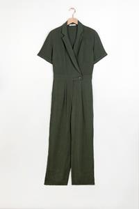 Sissy-Boy Donkergroene Linnen Straight Leg Jumpsuit