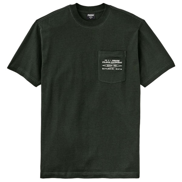 Filson  S/S Embroidered Pocket T-Shirt - T-shirt, olijfgroen/zwart