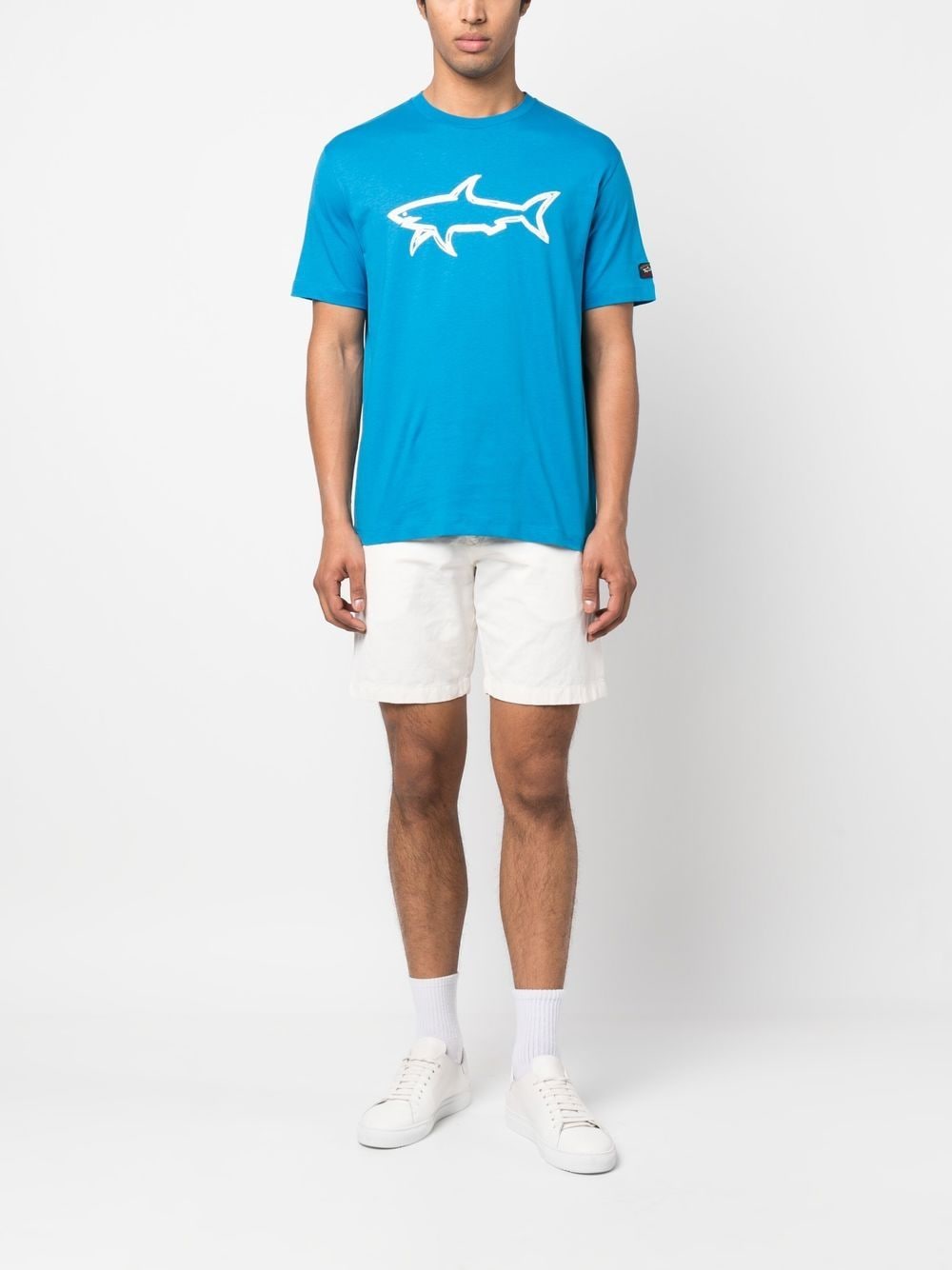 Paul & Shark T-shirt met logoprint - Blauw