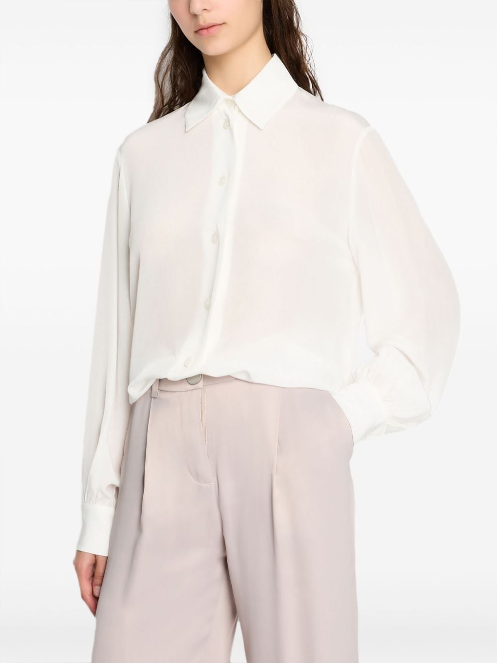 Armani Exchange Semi-doorzichtige blouse - Beige