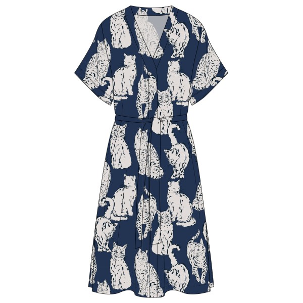 Dedicated  Women's Dress Kallvik Cats - Jurk, grijs/blauw