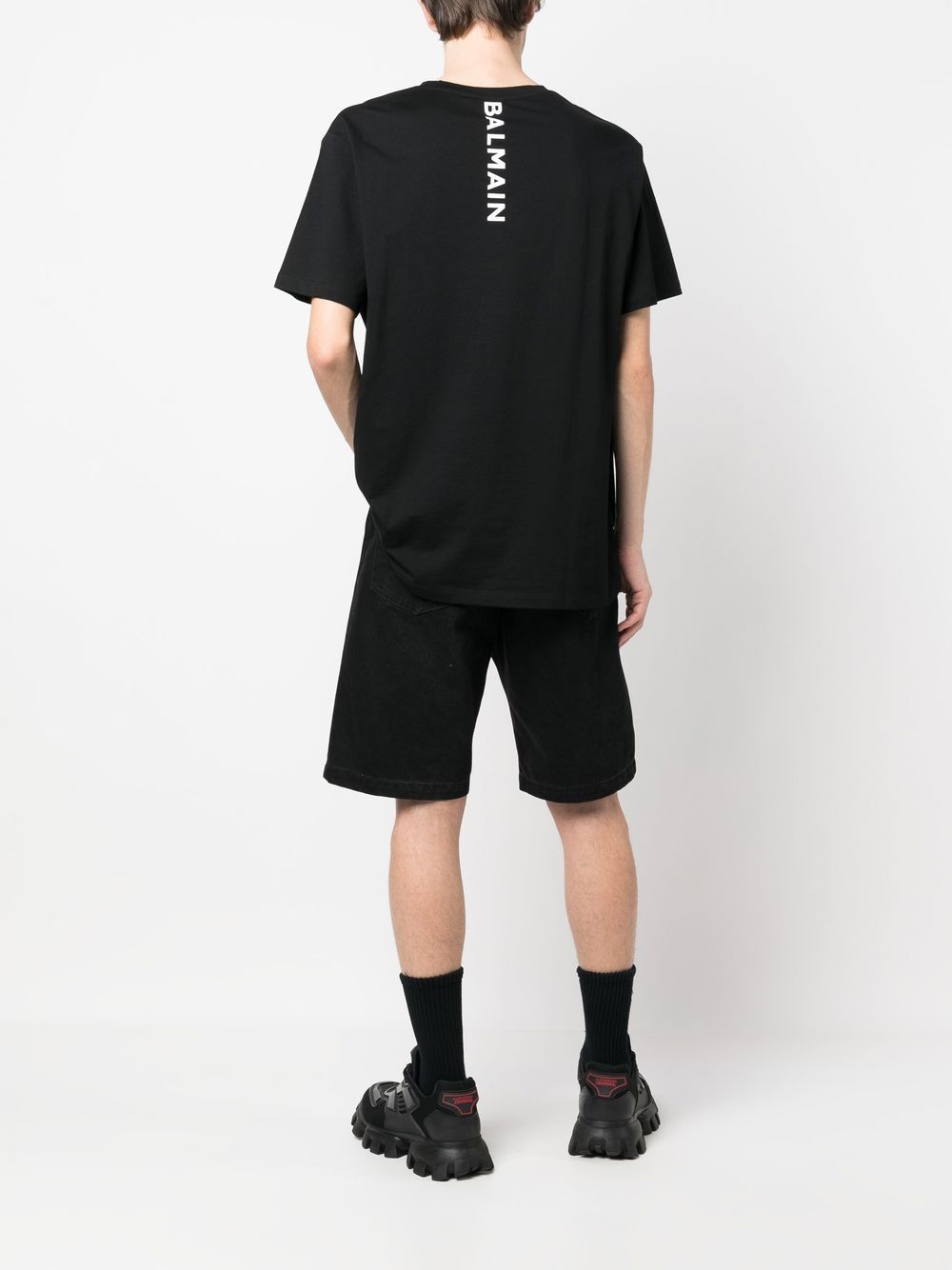 Balmain T-shirt met logopatch - Zwart