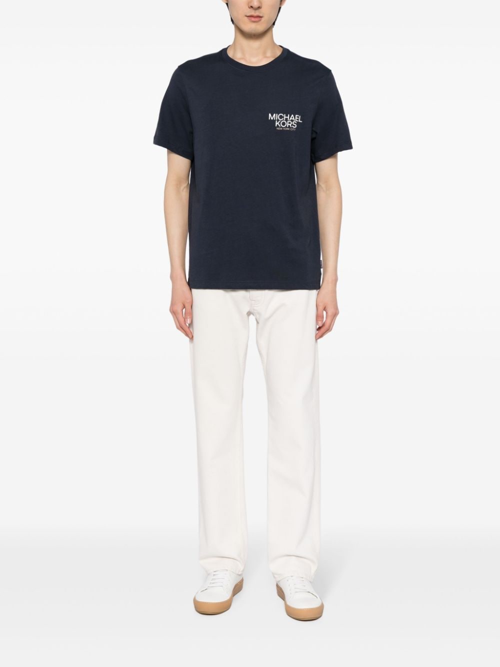 Michael Kors logo-print cotton T-shirt - Blauw