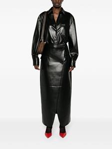 The Frankie Shop Chrissie faux-leather shirt - Zwart