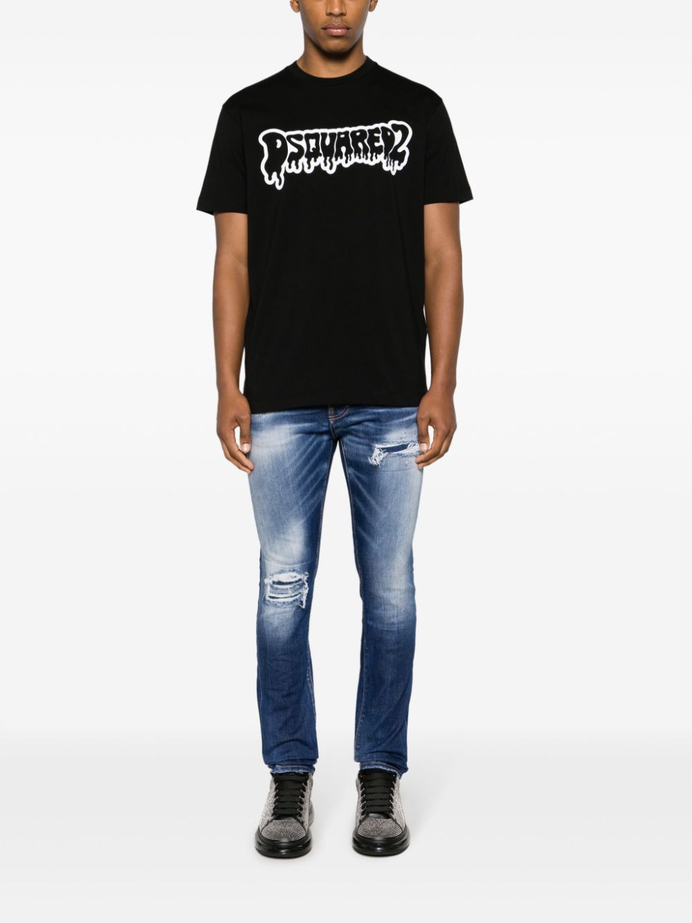 Dsquared2 Katoenen T-shirt met logoprint - Zwart