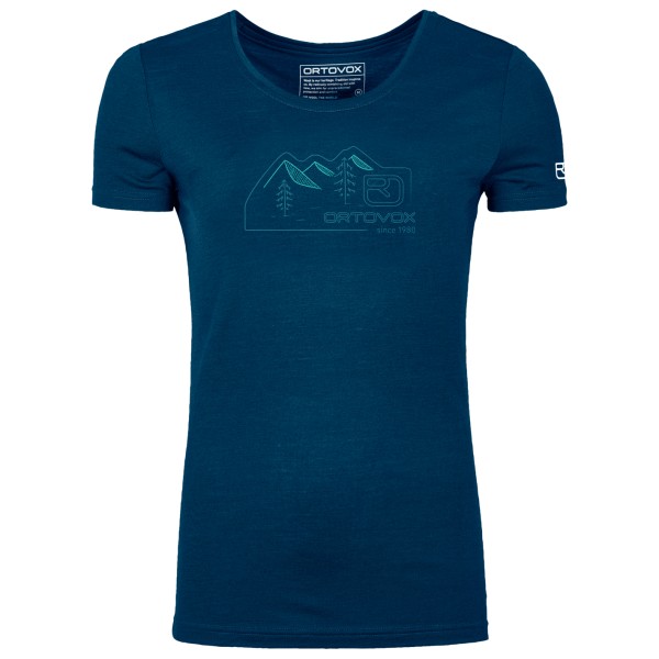 Ortovox  Women's 150 Cool Vintage Badge T-Shirt - Merinoshirt, blauw