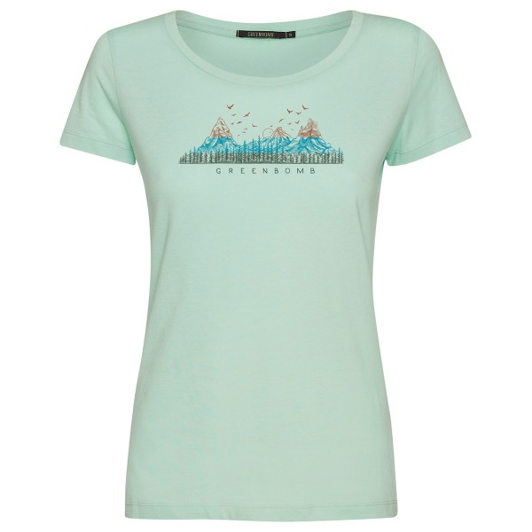 GreenBomb  Women's Nature Mountain Colours Loves - T-Shirts - T-shirt, groen