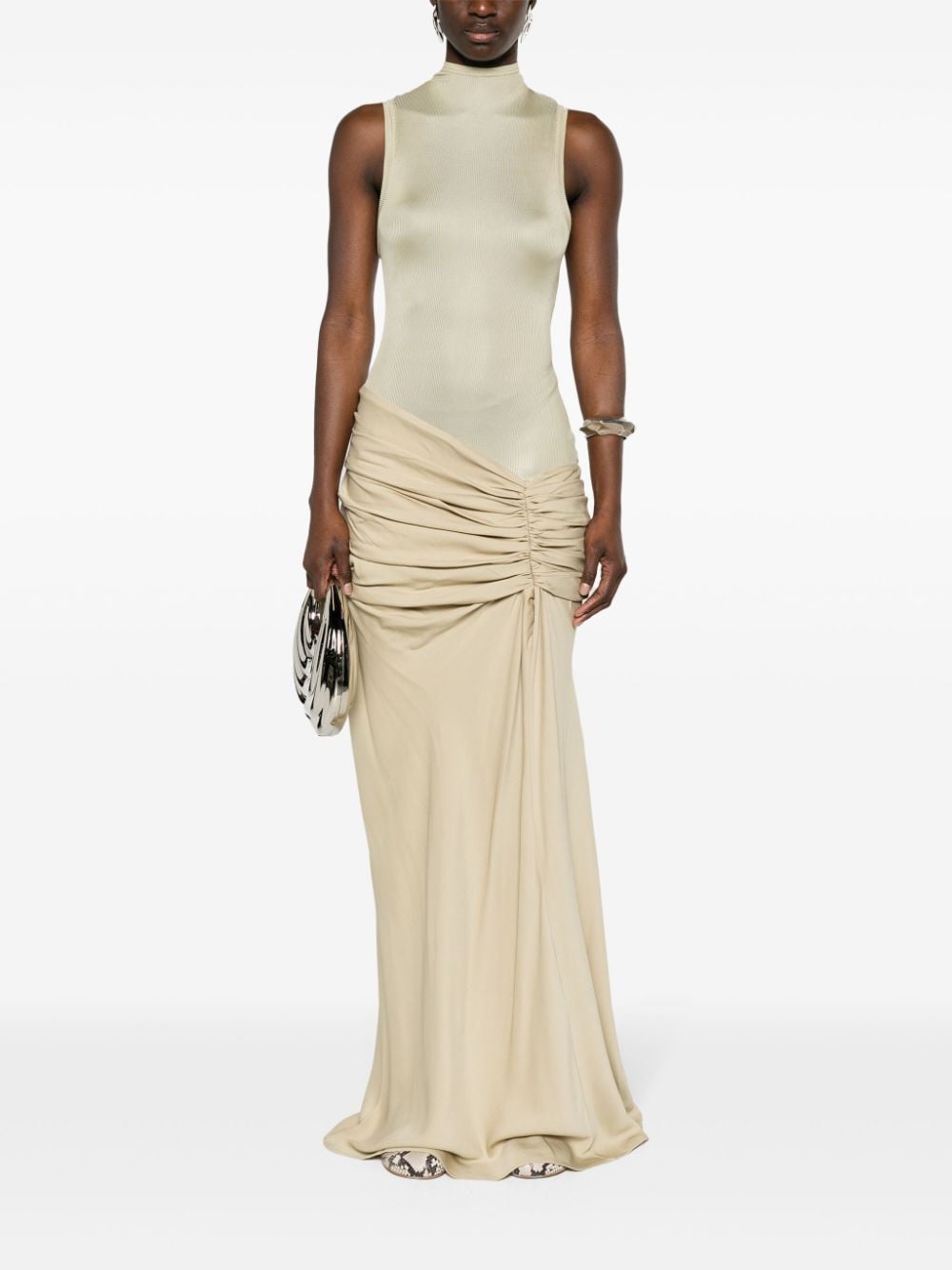 Christopher Esber Fusion ruched gown - Beige