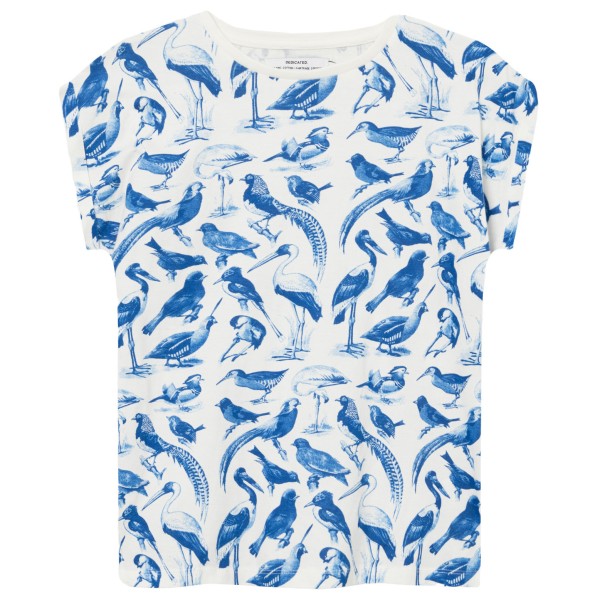 Dedicated  Women's T-Shirt Visby Blue Birds - T-shirt, wit/blauw