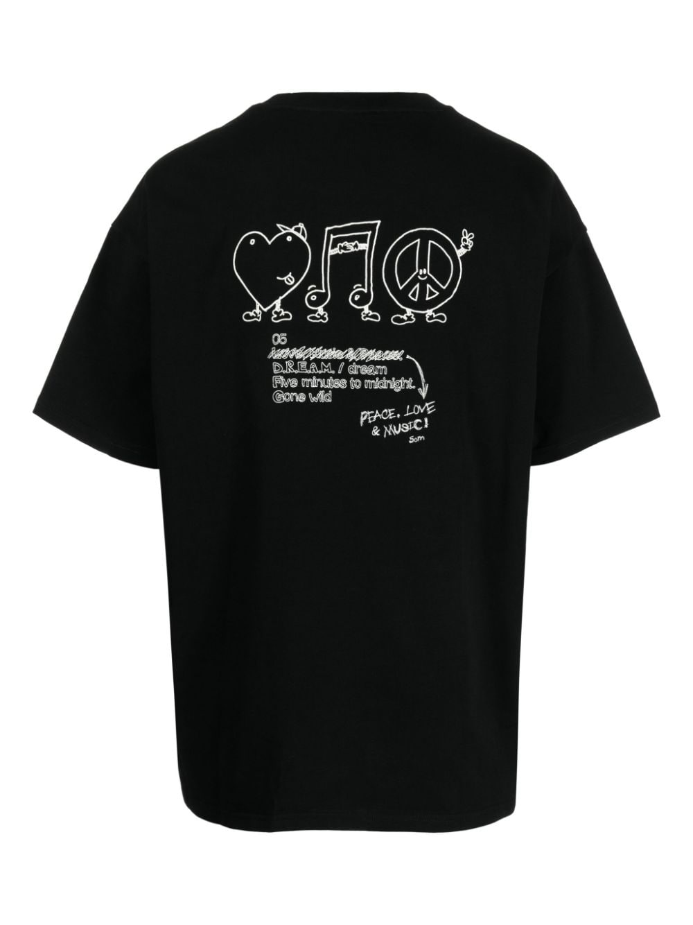 FIVE CM T-shirt met hartprint - Zwart