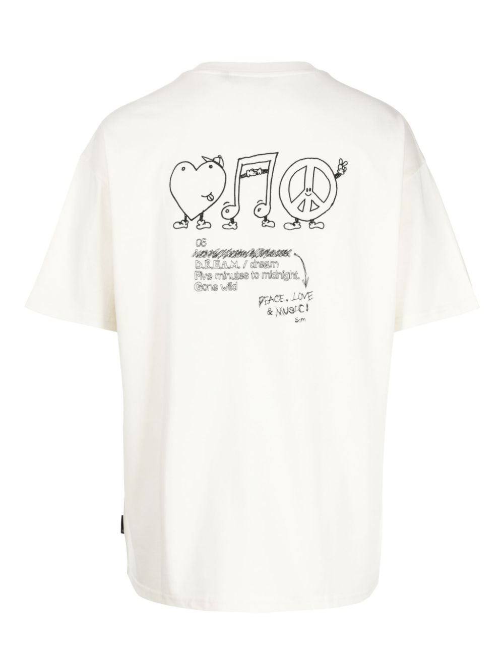 FIVE CM T-shirt met hartprint - Wit