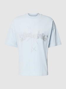 Low Lights Studios T-shirt met label met strass-steentjes, model 'Stargaze Rhinestone'