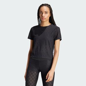 Adidas Fashion Monogram Lace Cropped T-Shirt