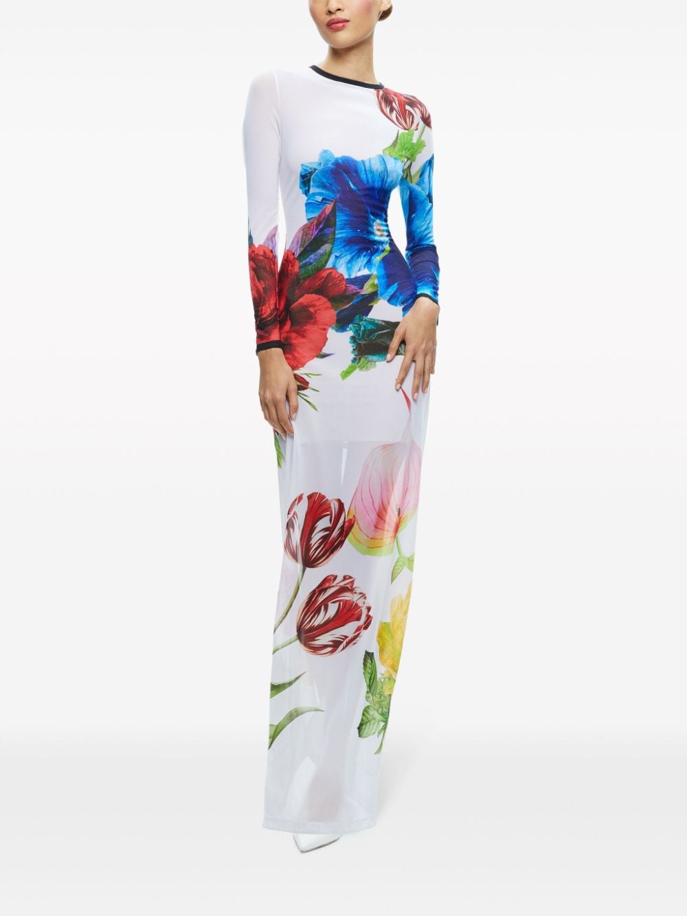 Alice + olivia Delora floral-print maxi dress - Wit