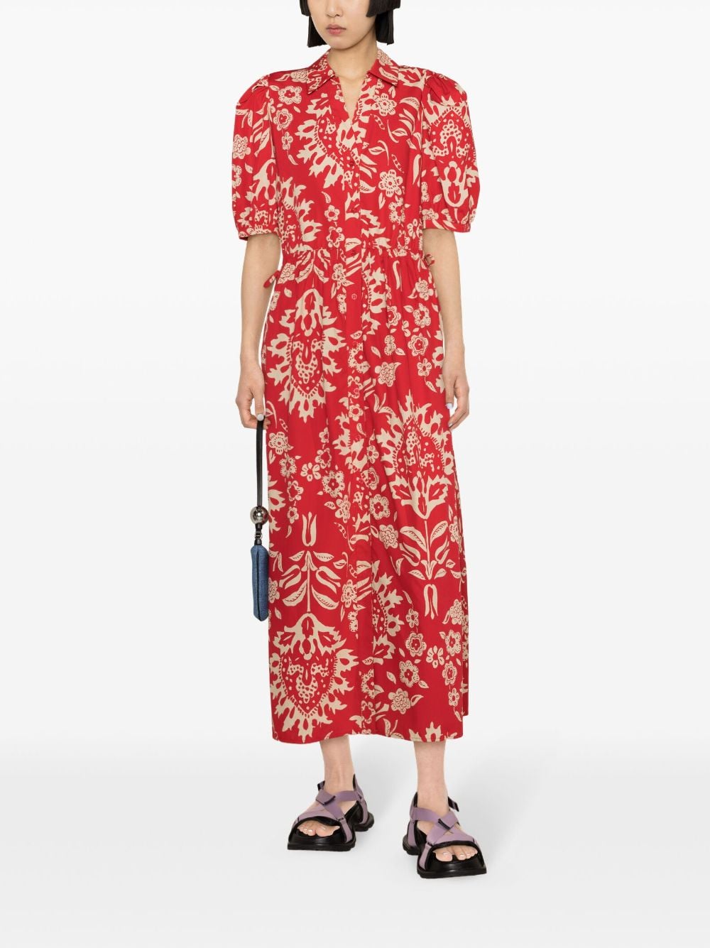 LIU JO floral-print cotton maxi dress - Rood