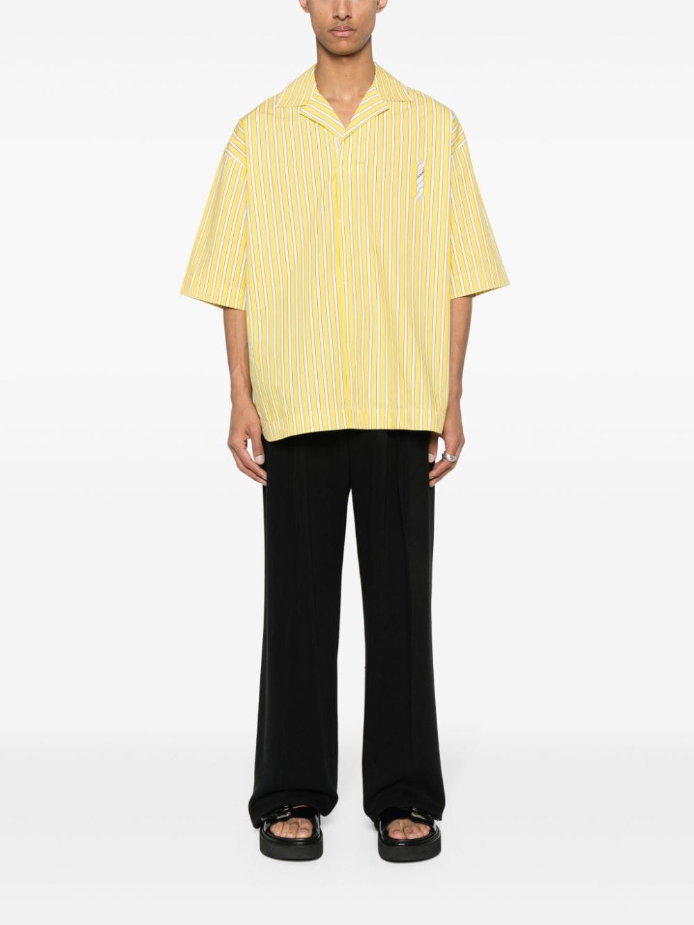Jacquemus striped polo cotton shirt - Geel