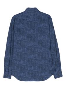 Xacus chambray-print shirt - Blauw