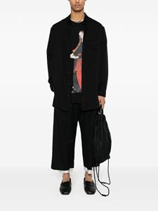 Yohji Yamamoto Asymmetrische popeline blouse - Zwart