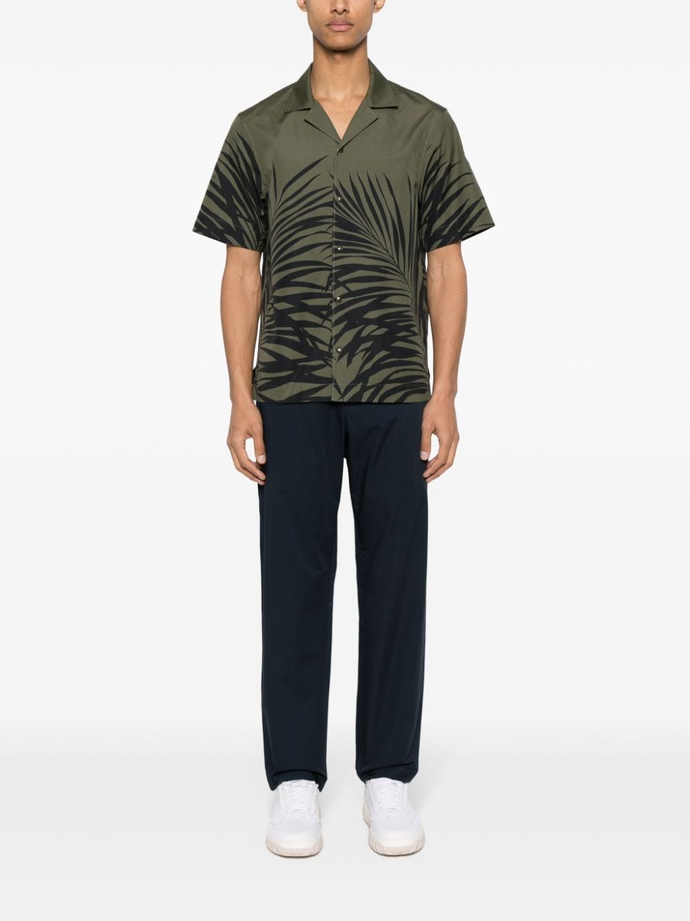 Moncler graphic-print cotton shirt - Groen