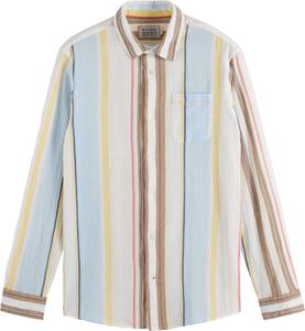 Scotch & Soda Crinkled voile stripe shirt multi stripe