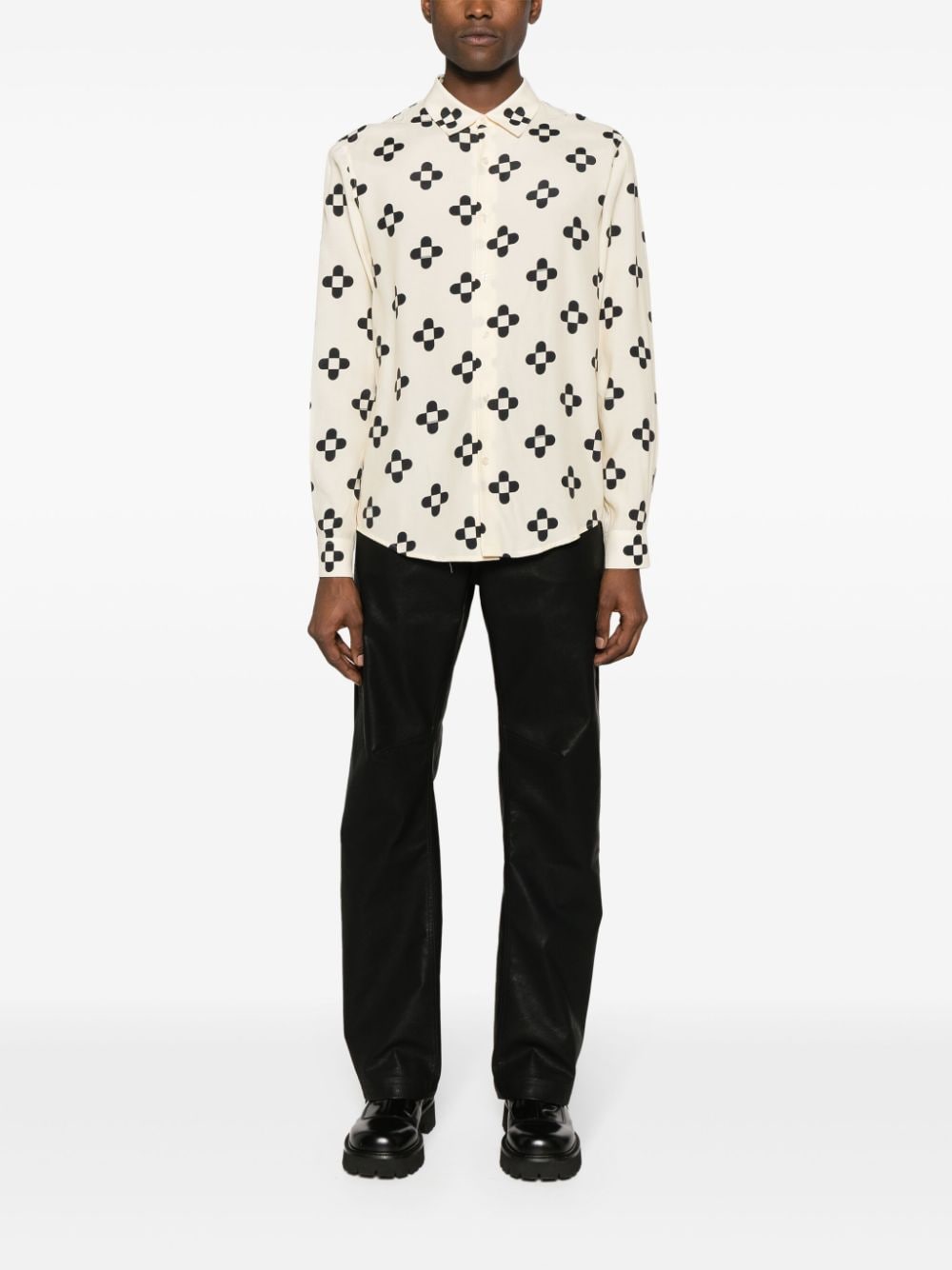 SANDRO Overhemd met geometrische print - Beige