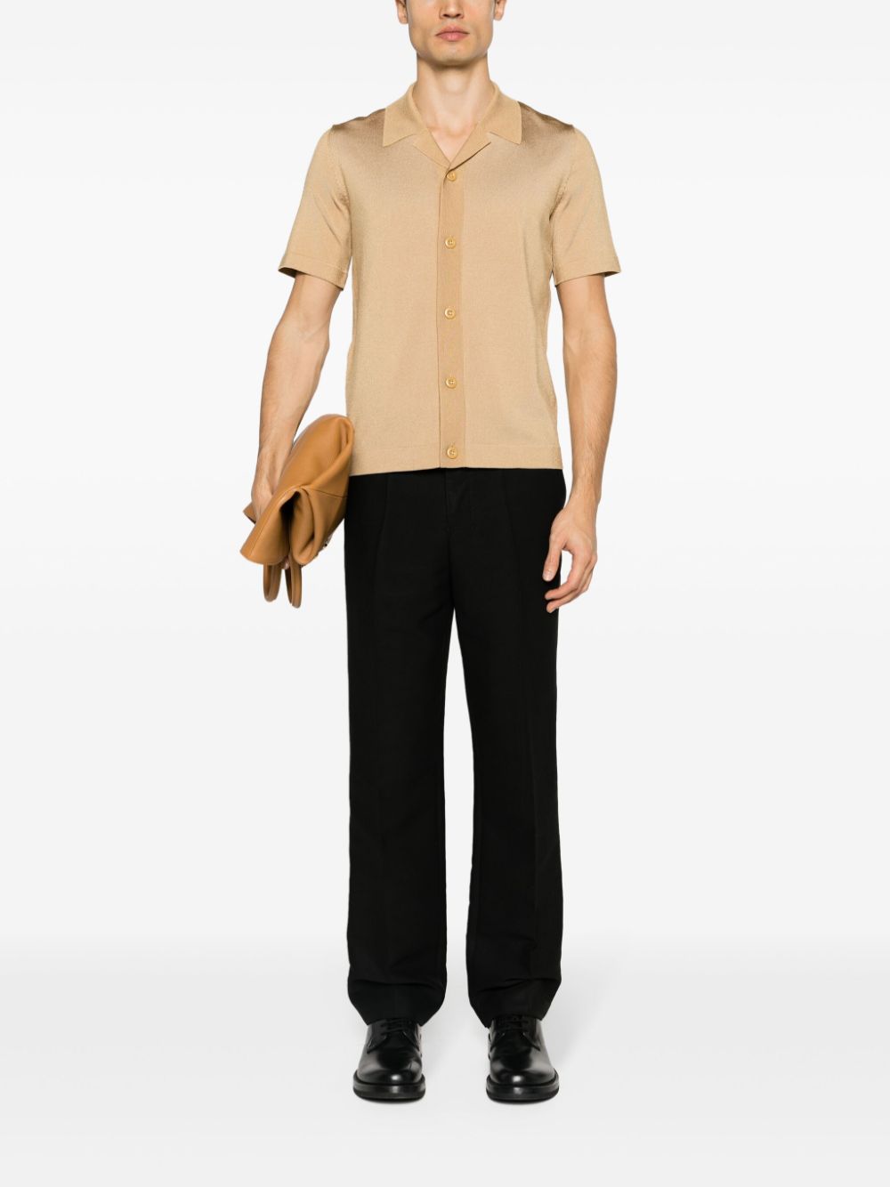 SANDRO Overhemd met gekerfde kraag - Beige