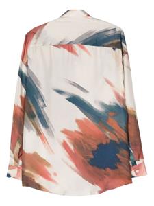 Costumein brush-stroke silk shirt - Beige