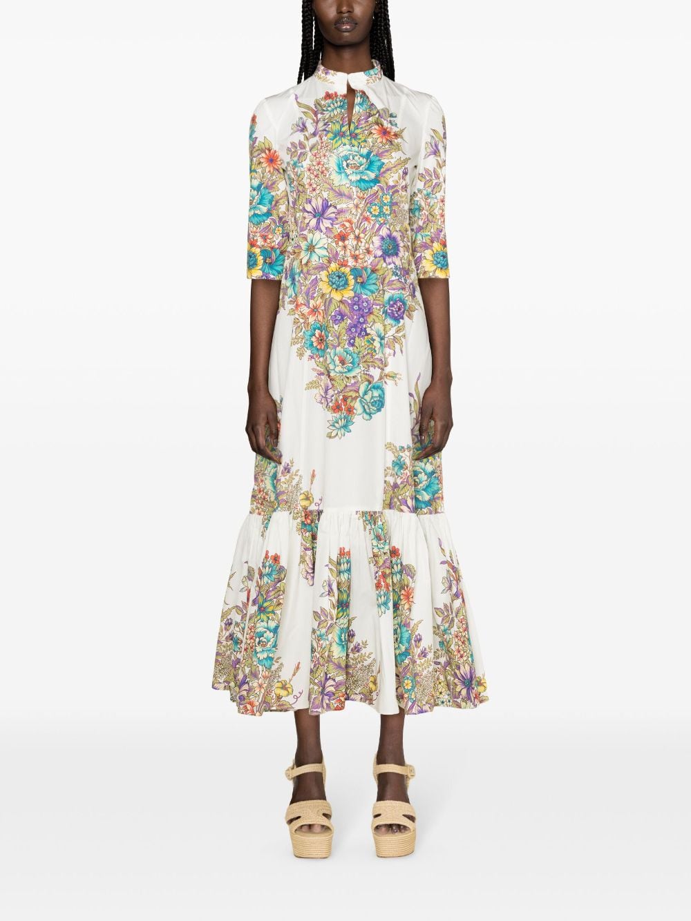 ETRO Maxi-jurk met bloemenprint - Wit