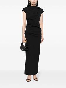 Rachel Gilbert Willa gathered-detail maxi dress - Zwart