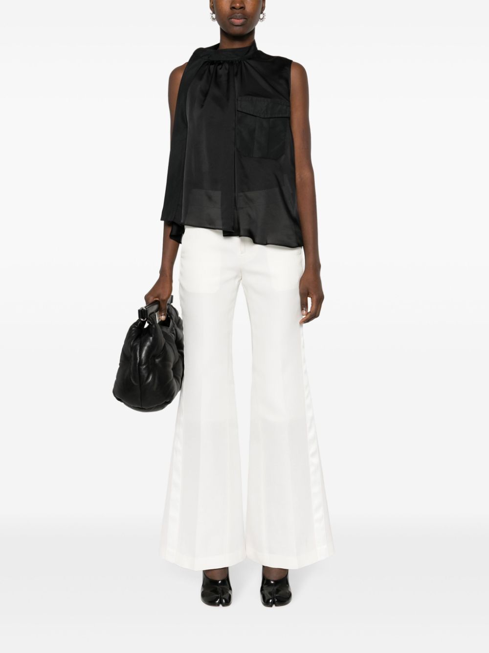 Sacai belted wide-leg trousers - Wit