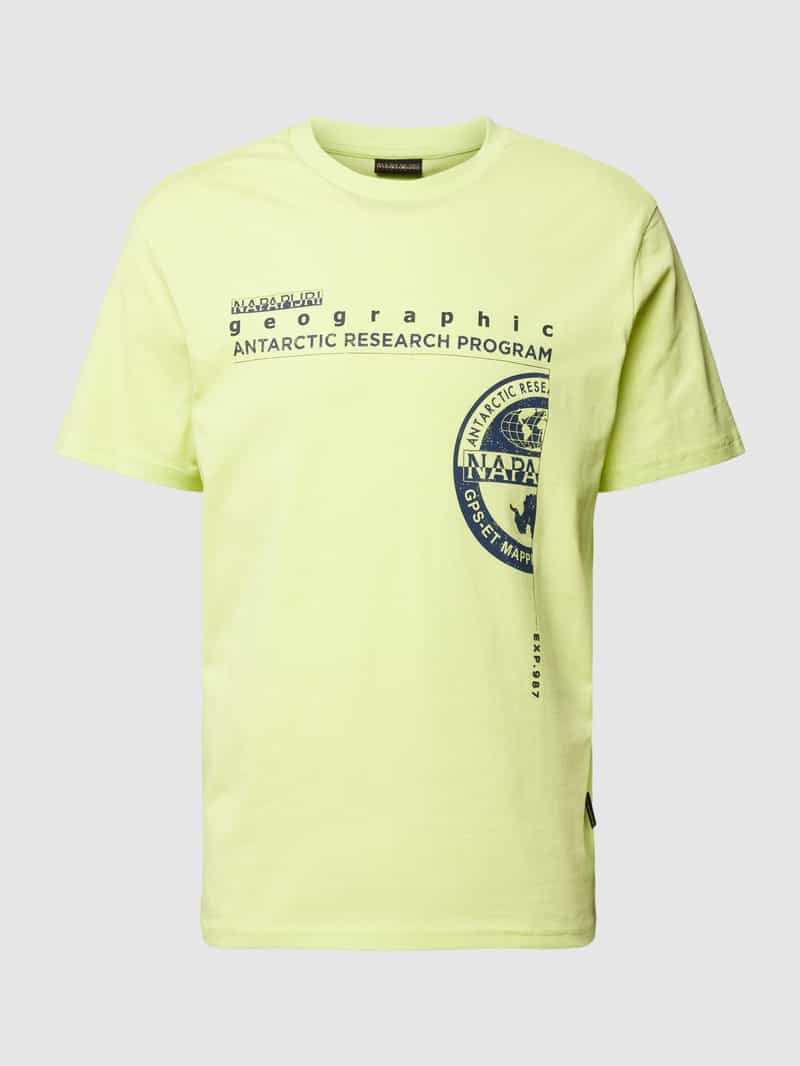 Napapijri T-shirt met label- en motiefprint, model 'MANTA'