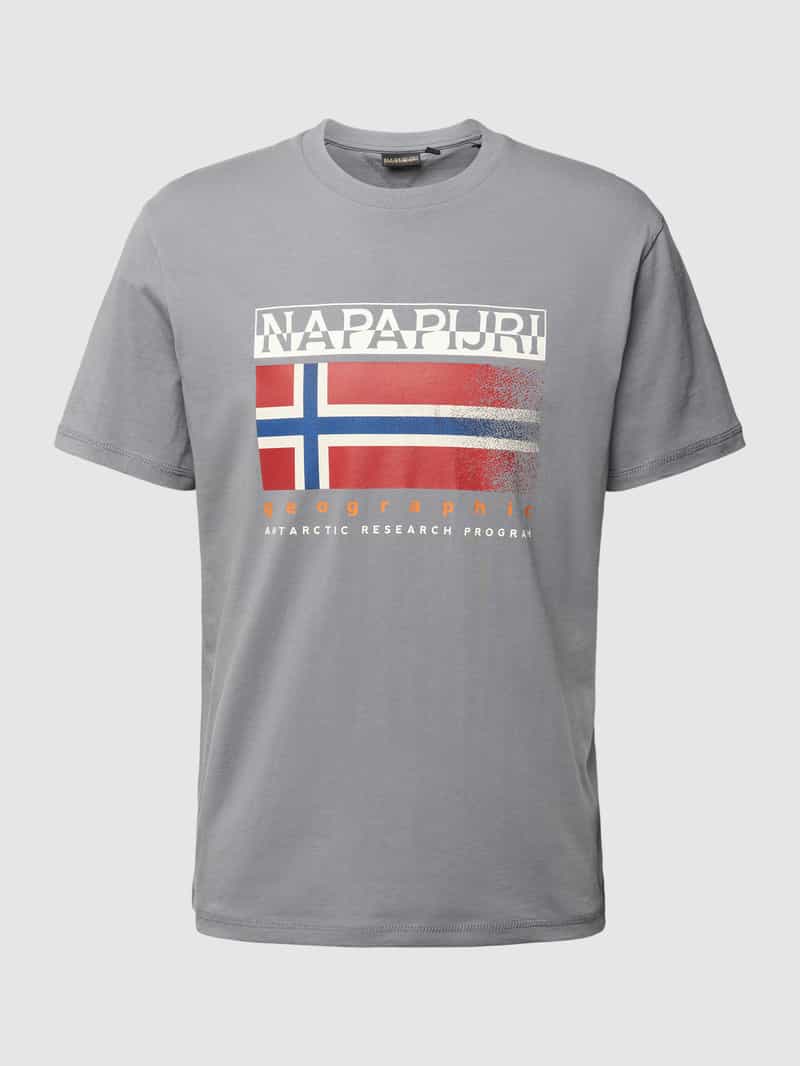 Napapijri T-shirt met label- en statementprint, model 'S-Kreis'